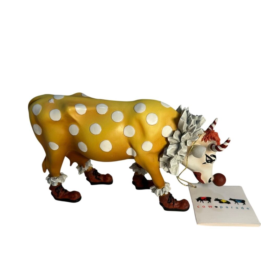 COW PARADE Cant Have a Parade Without a Clown 9128 Westland 2000 Retired Tag Box